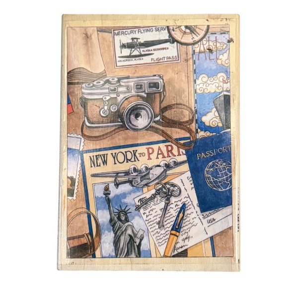 Stamps Happen Other - Travel Collage Stamps Happen Dan Morris Rubber Stamp Vintage Wanderlust Photogra